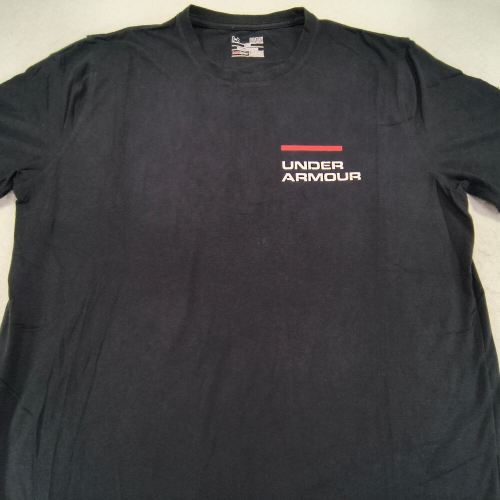 Under Armour Crew Neck Short Sleeve Casual T Shirt Mens Size Medium M Black Red